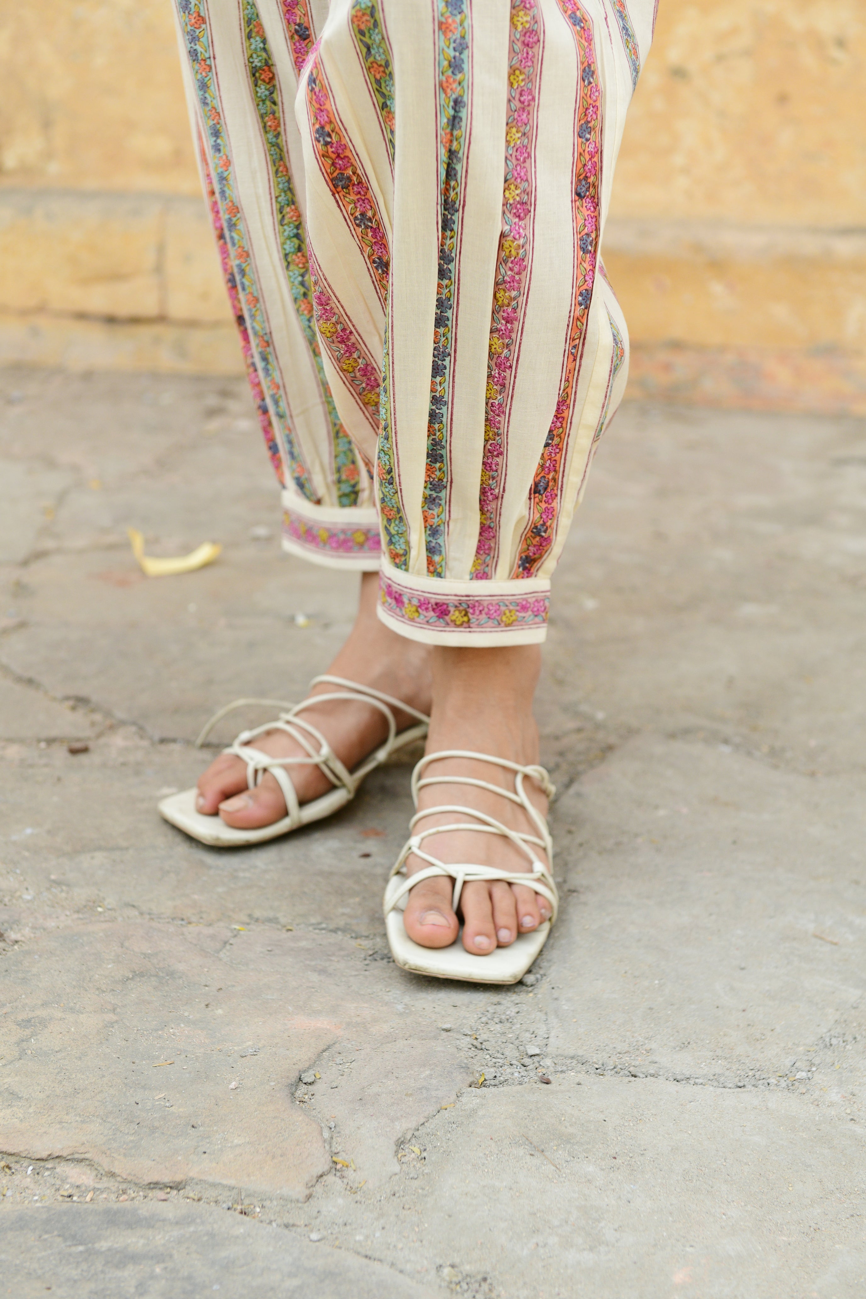 Aaravi Beige Hand Block Printed Co-ord Set - Shilpi Handicrafts