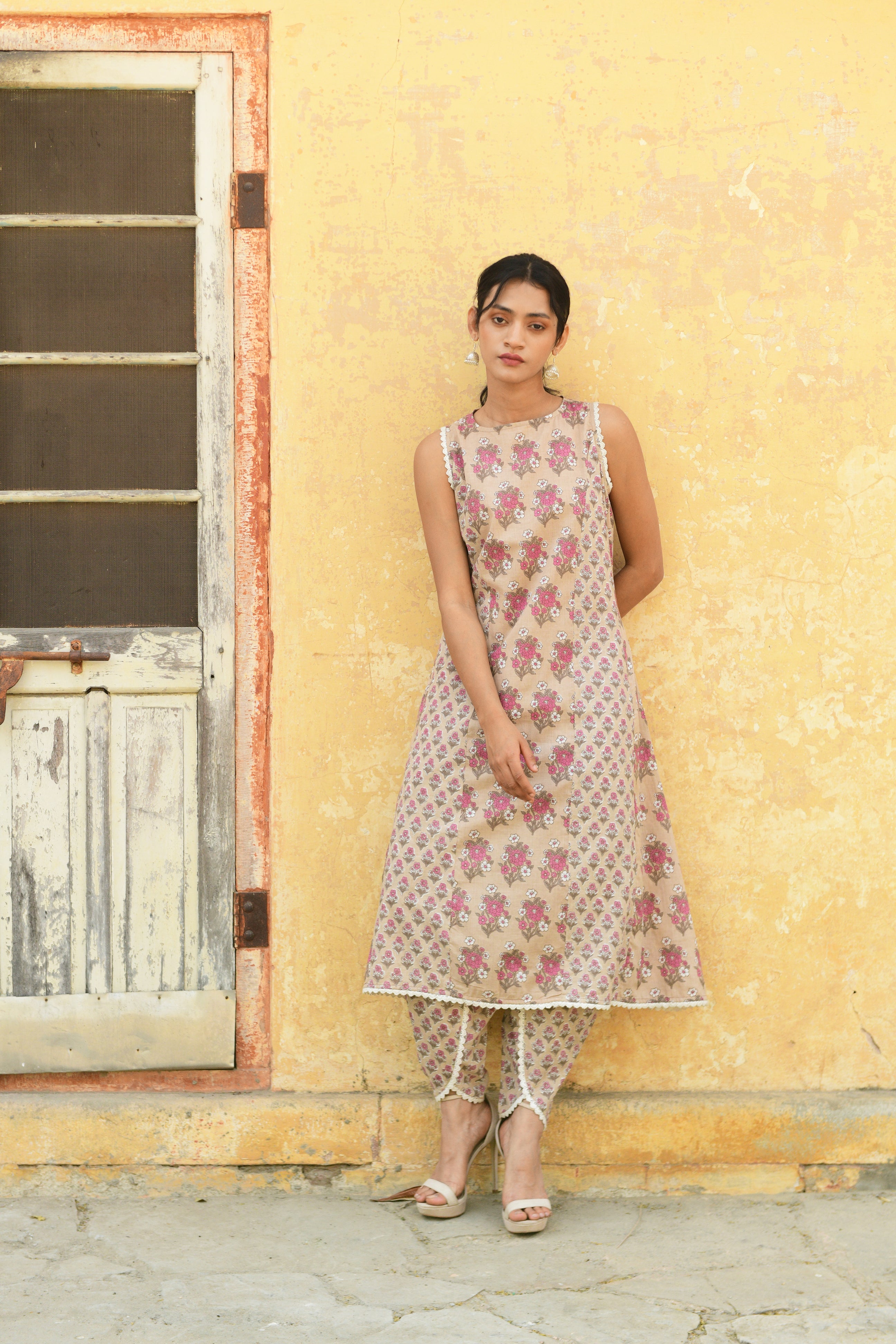 Aaravi Hand Block Printed Cotton Kurta Set - Shilpi Handicrafts