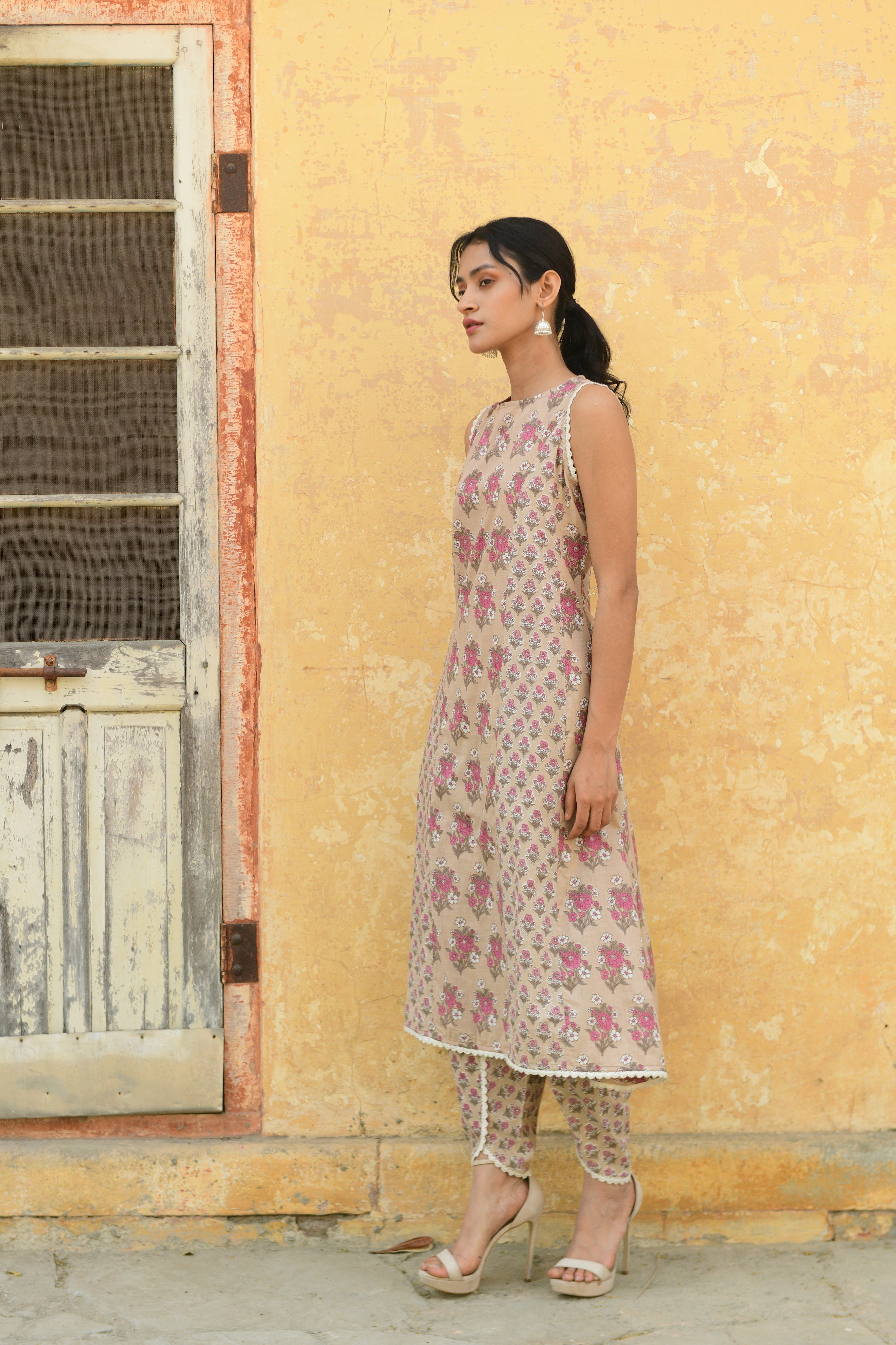 Aaravi Hand Block Printed Cotton Kurta Set - Shilpi Handicrafts