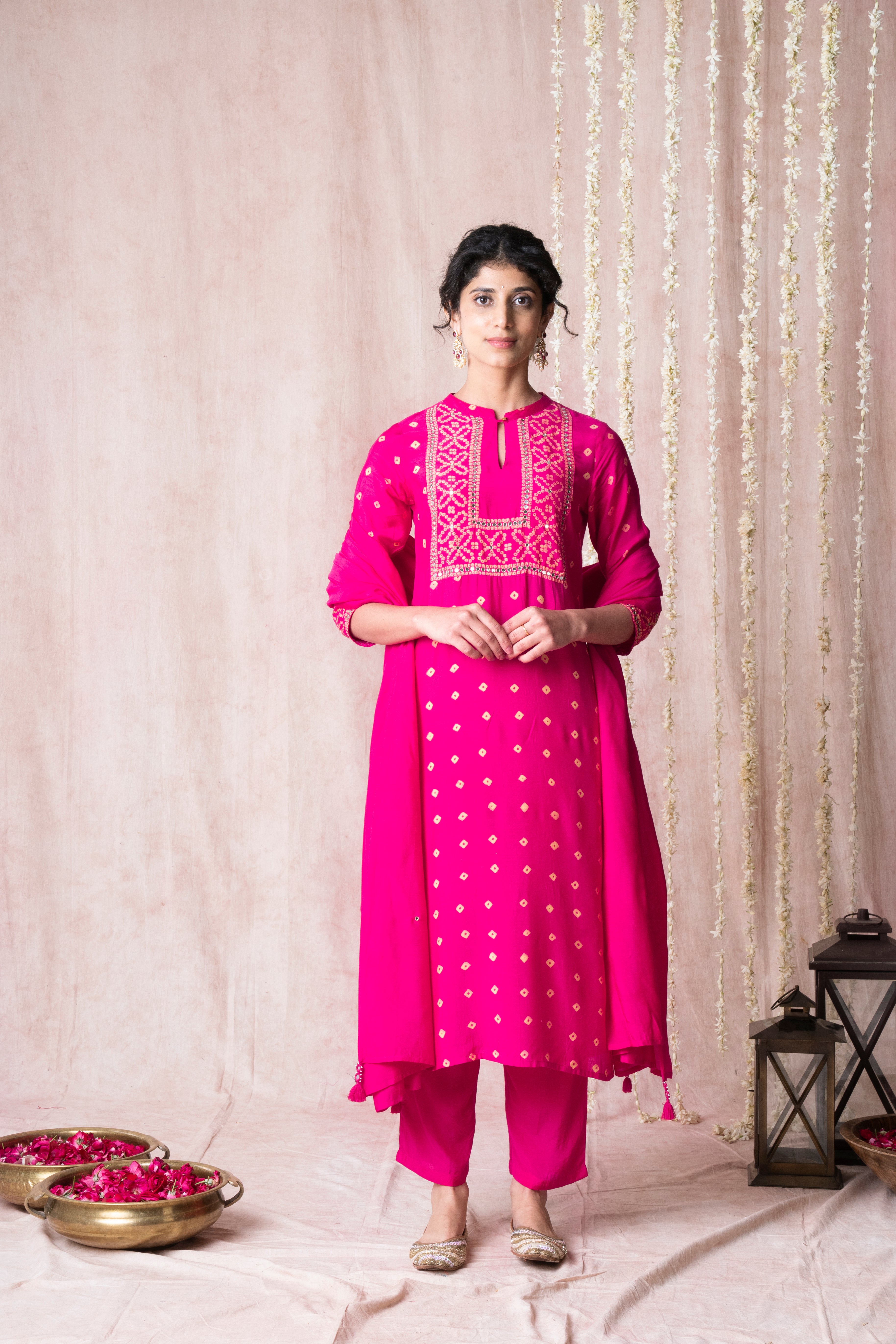 Bhargavi Pink Muslin Suit Set