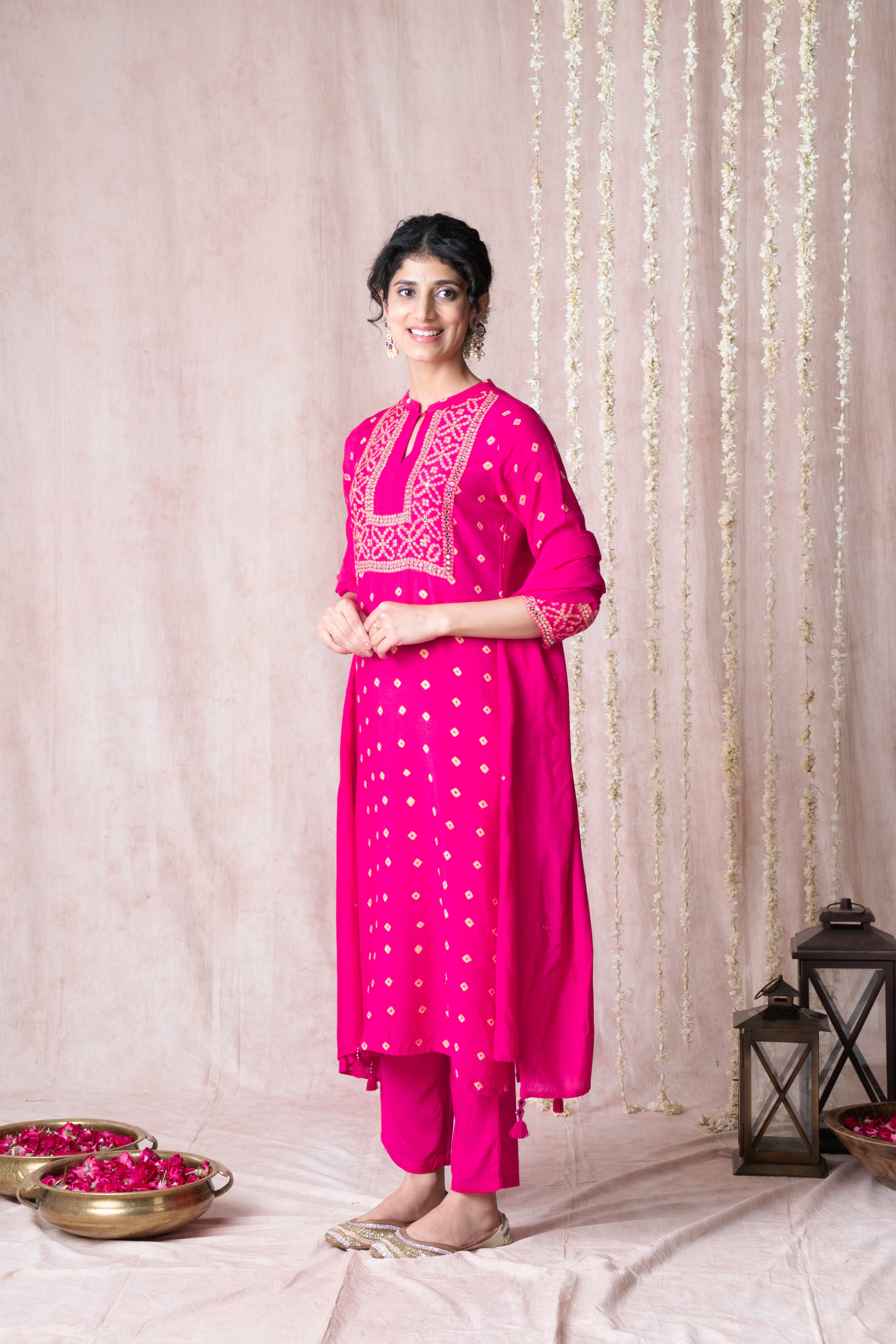 Bhargavi Pink Muslin Suit Set