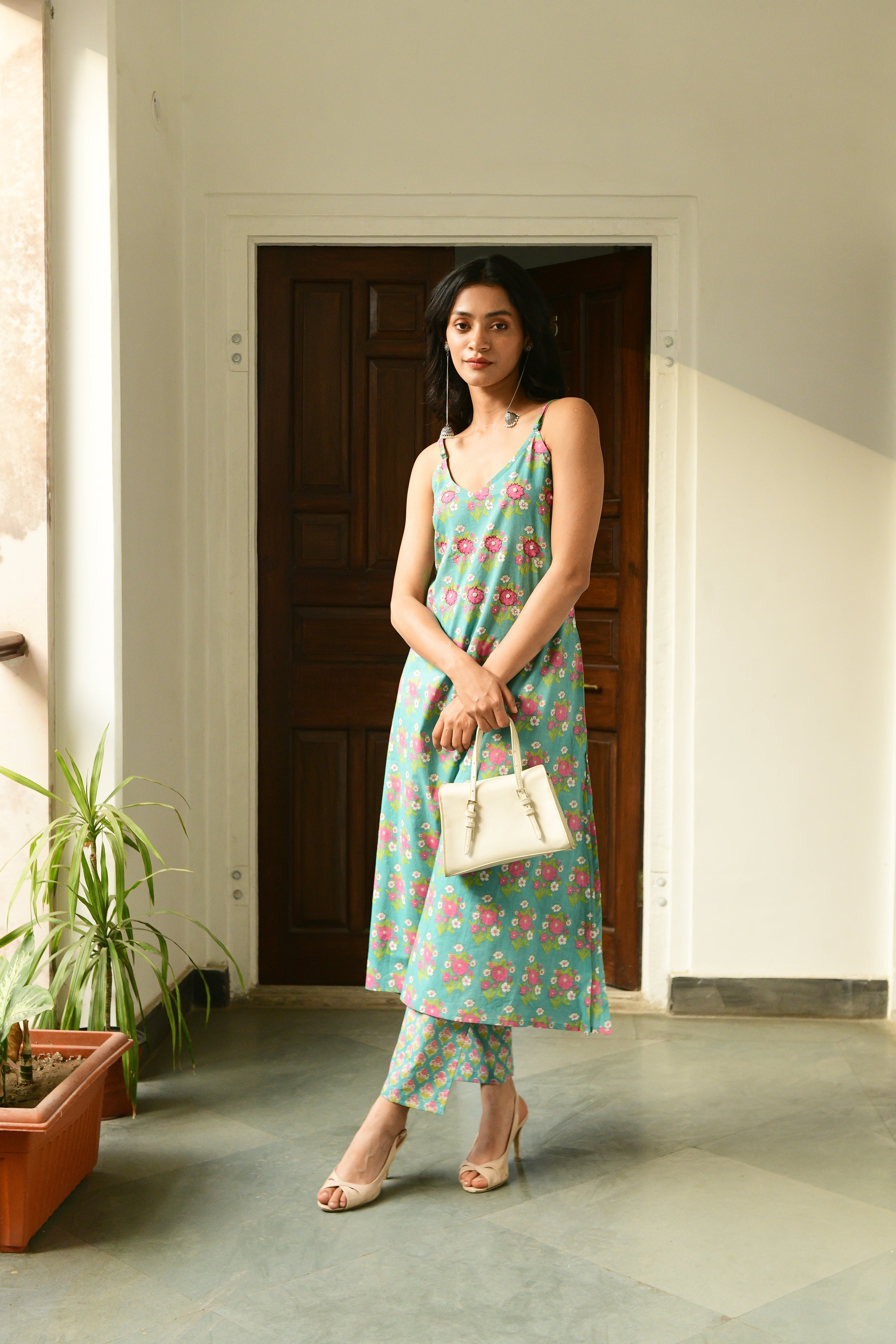 Aaravi Green Hand Block Printed Kurta Set - Shilpi Handicrafts