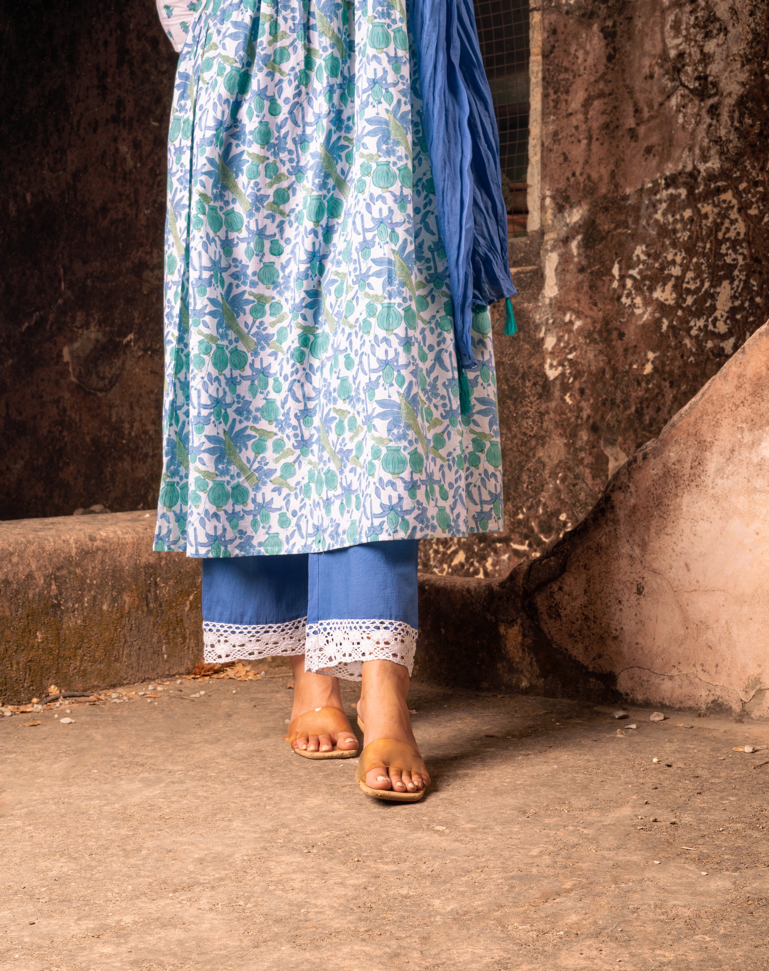Bahaar Blue Jaal Buti Suit Set