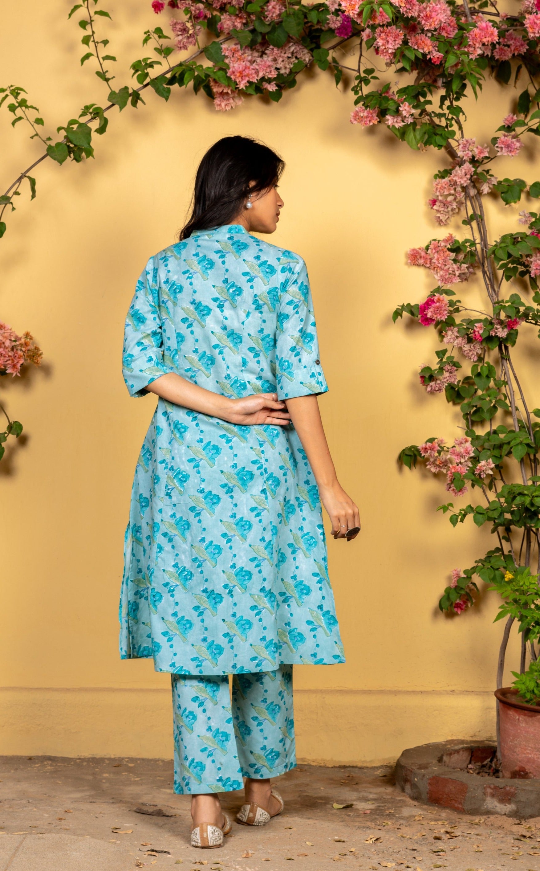 Bahaar Blue Bird Kurta Set