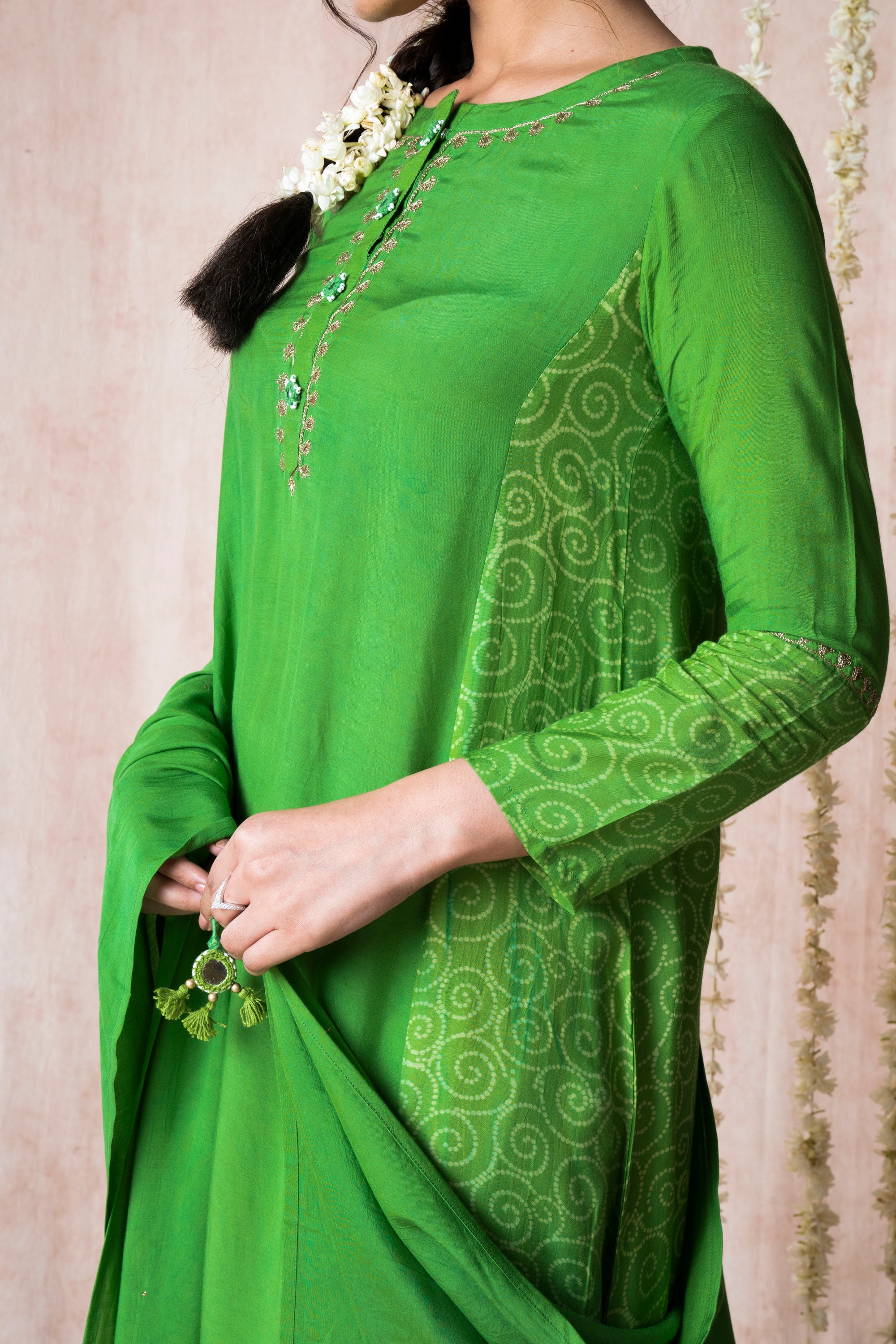 Bhargavi Green Muslin Suit Set