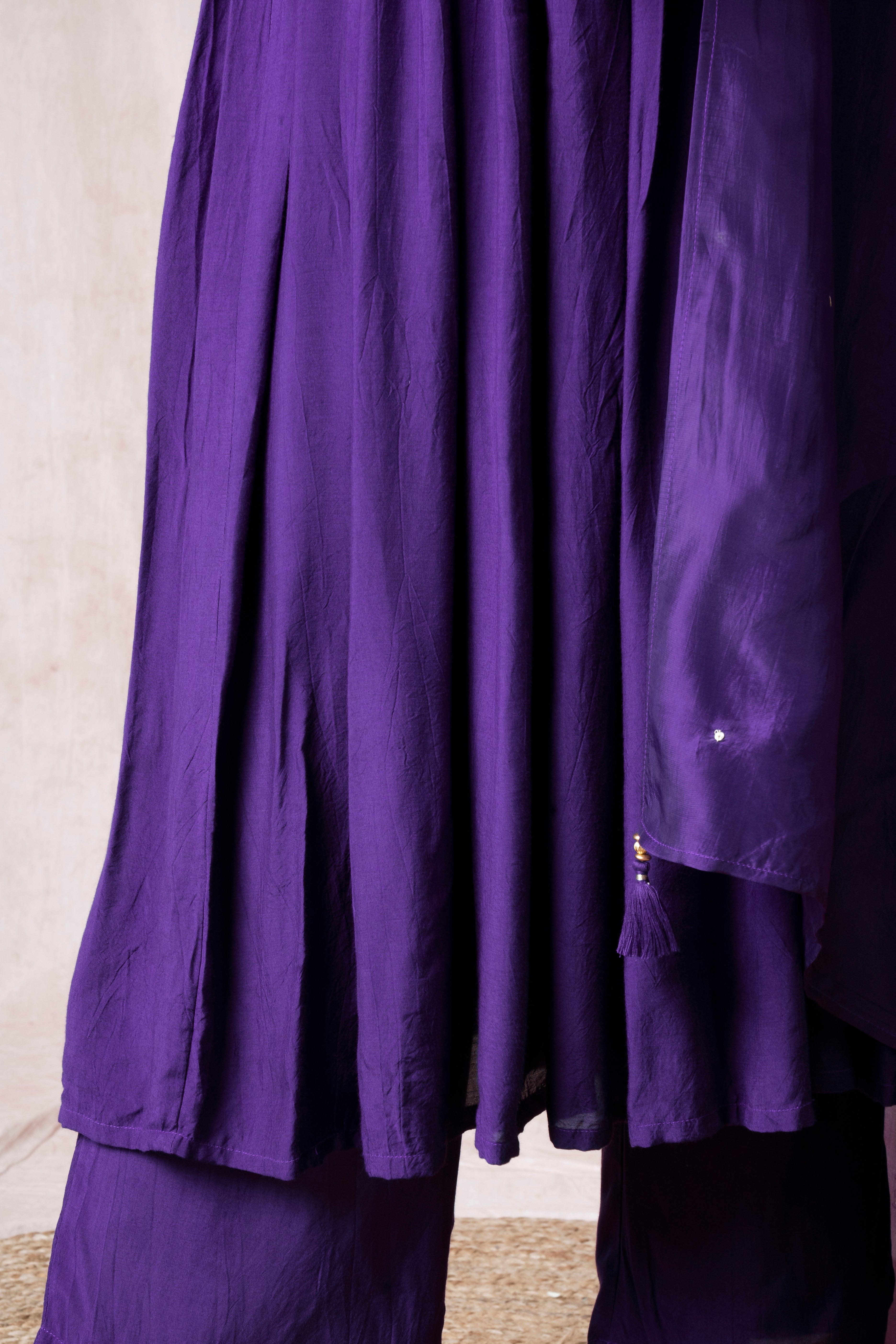 Bhargavi Purple Muslin Suit Set