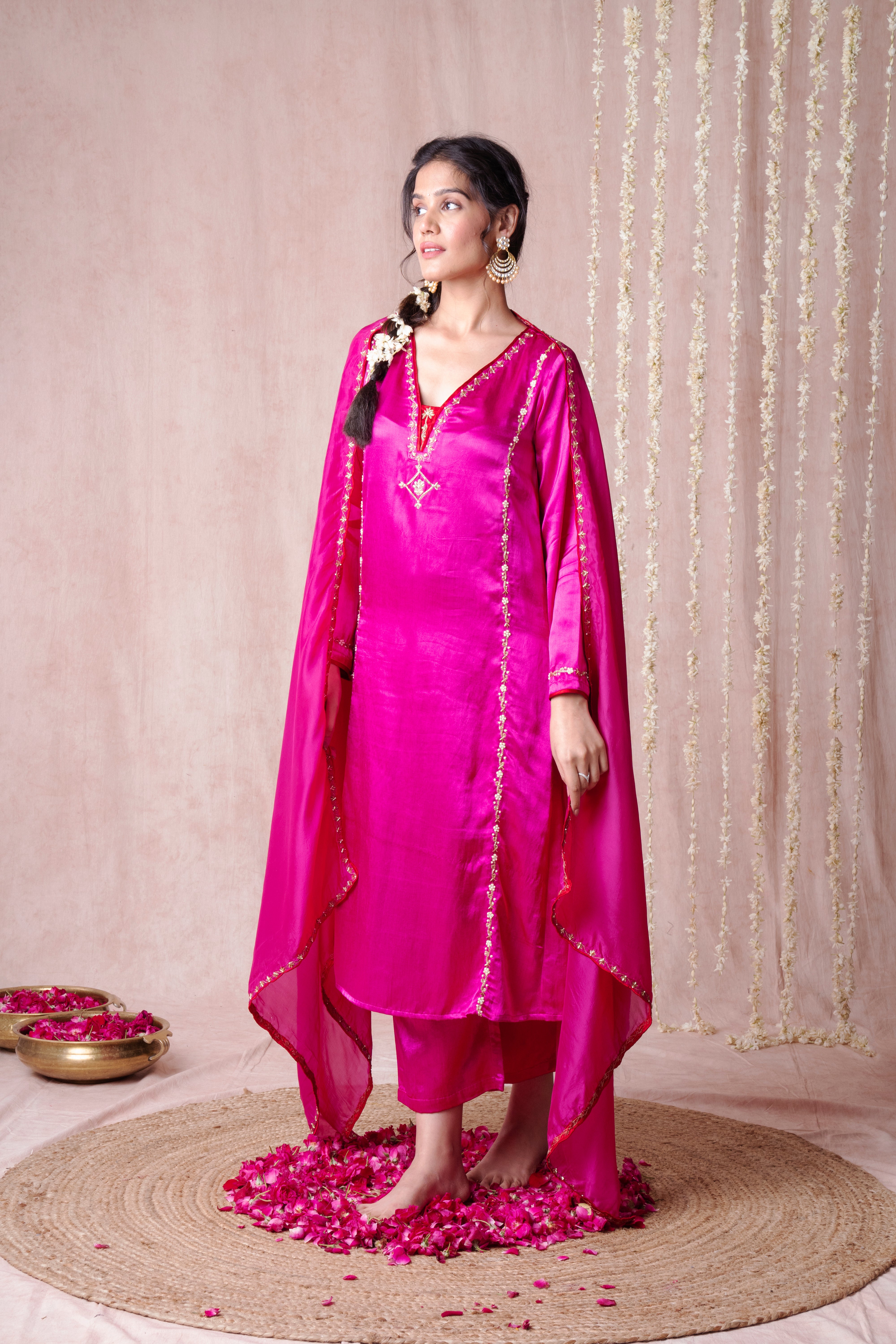 Bhargavi Pink Modal Mashru Suit Set