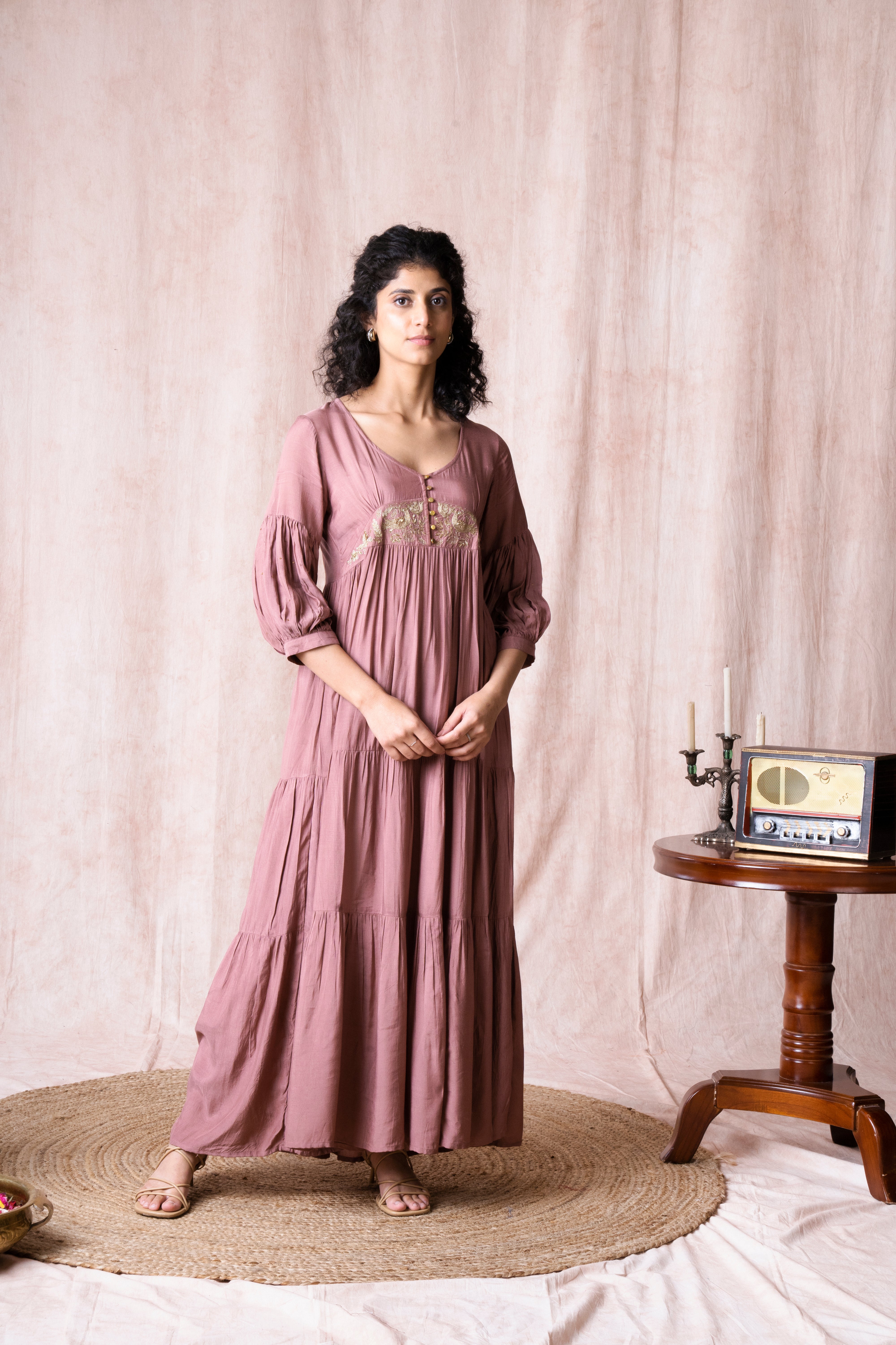 Bhargavi Rose Pink Muslin Dress