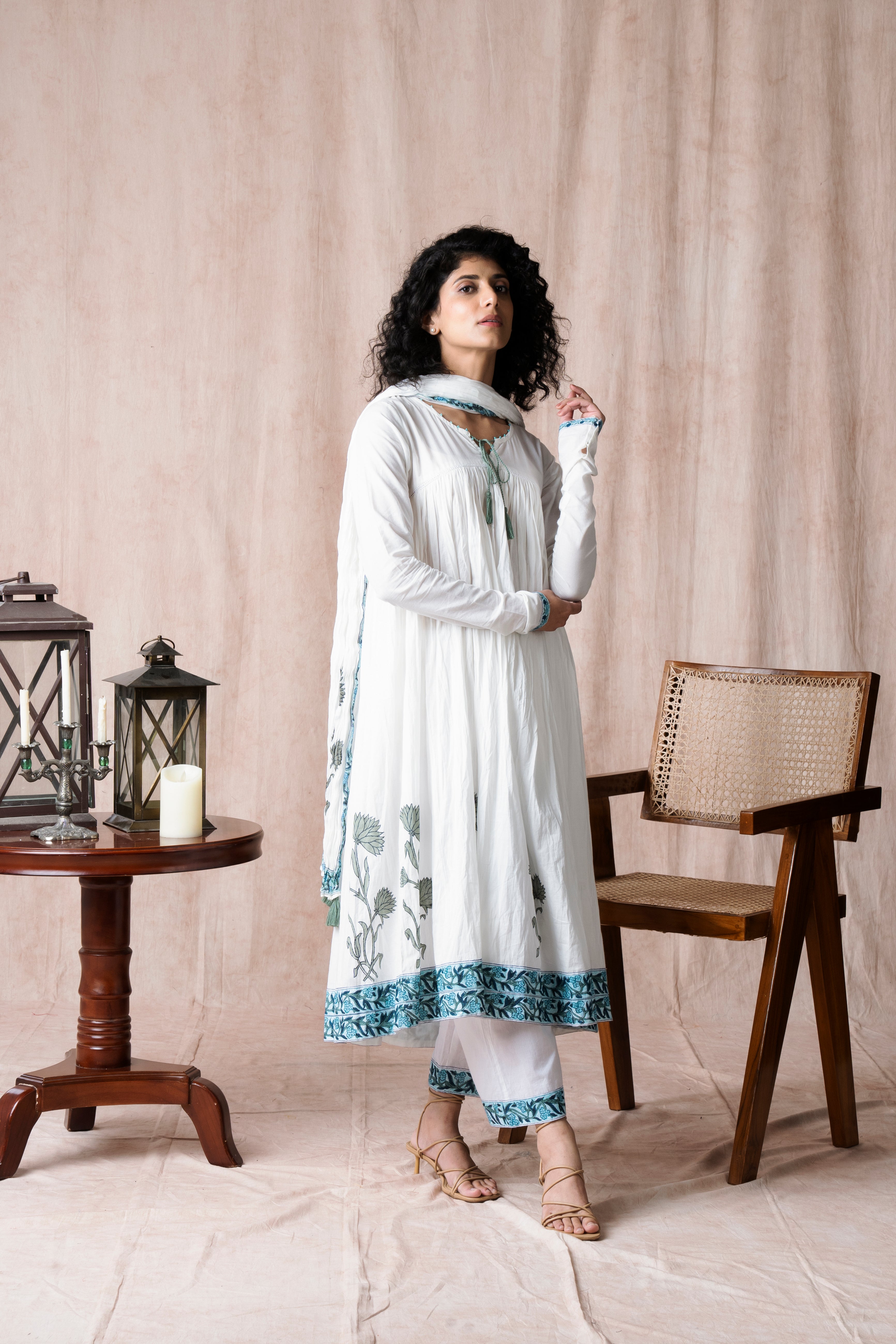 Bandhavi Blue Hand Block Printed Suit Set