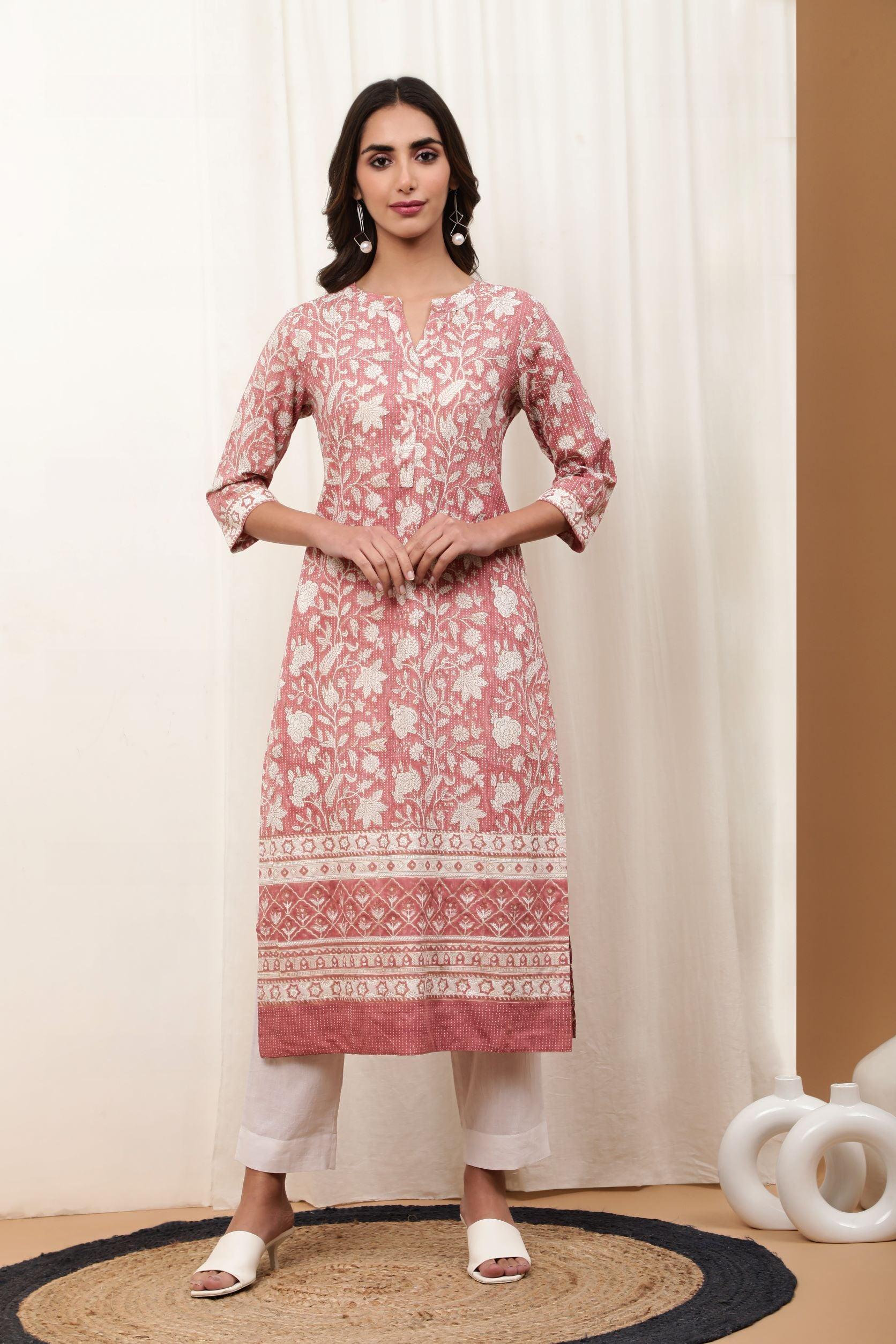 Aaravi Pink Kurta - Shilpi Handicrafts