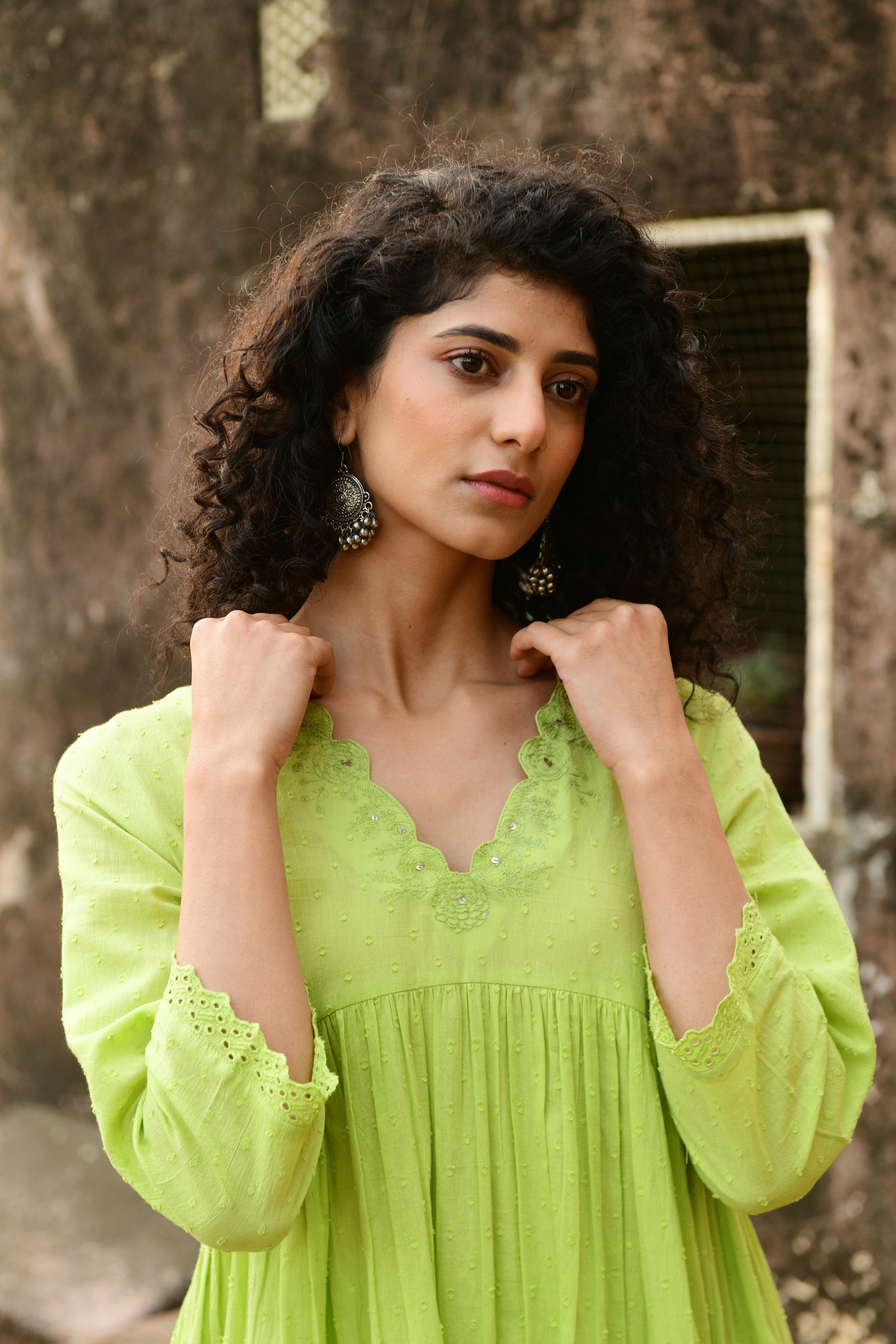 Aaravi Green Suit Set - Shilpi Handicrafts