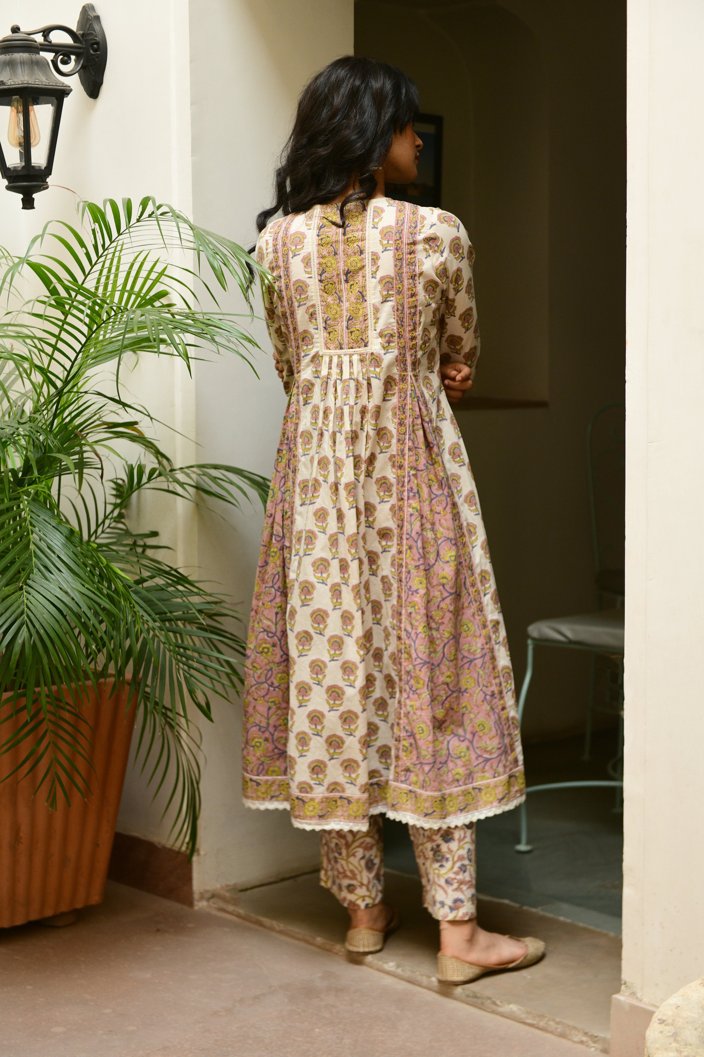 Aaravi Beige Suit Set - Shilpi Handicrafts