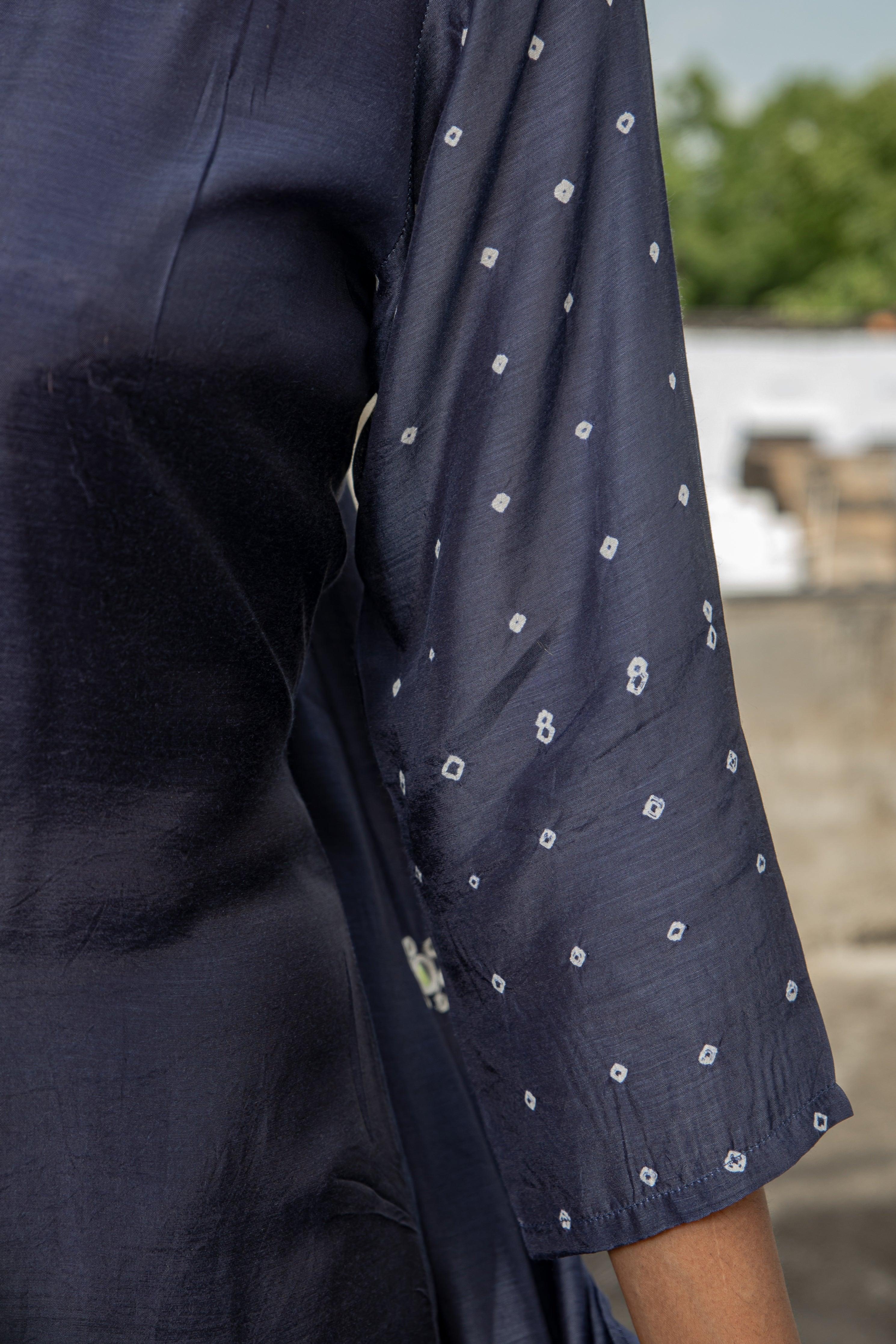 Akriti Dark Blue Modal Muslin Suit set - Shilpi Handicrafts