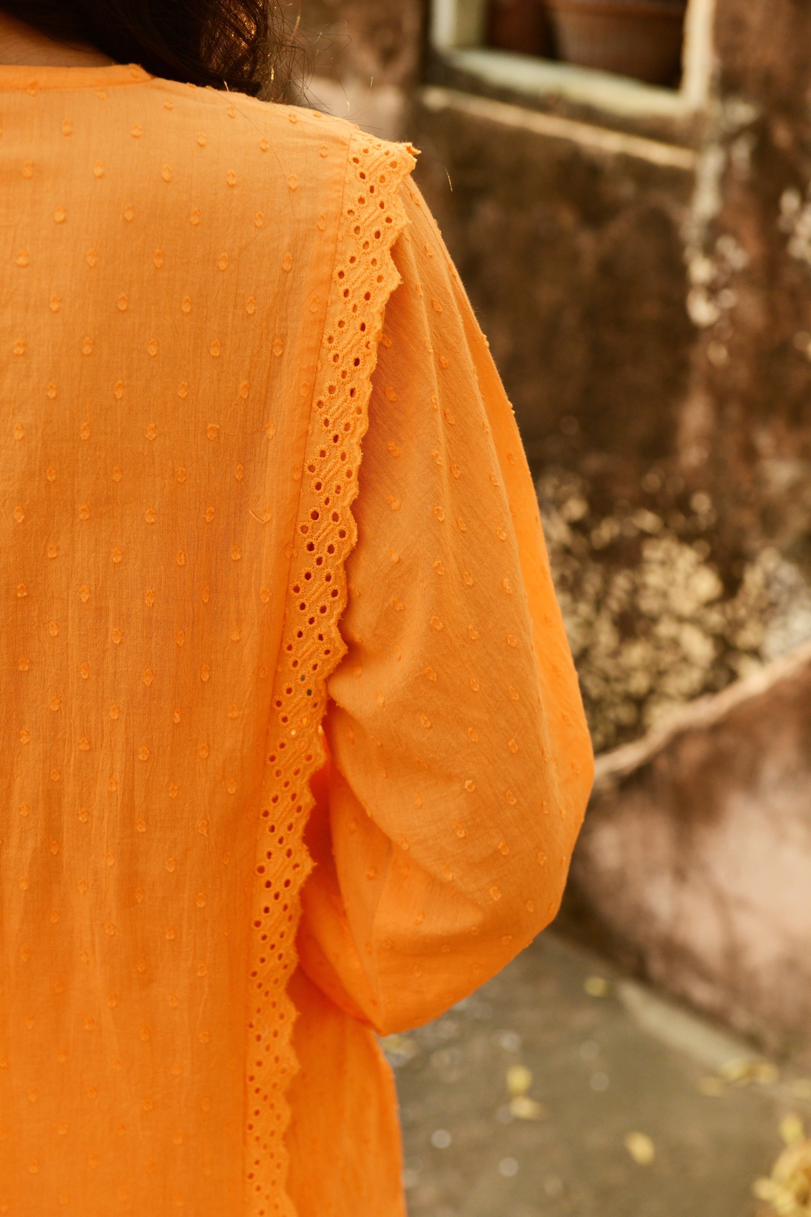 Aaravi Orange Suit Set - Shilpi Handicrafts