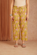 Off White Hand Block Printed Cotton Dobby Kurta Palazzo Set with Mulmul Dupatta