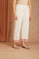 Pink Petal Cotton Hand Block Check Kurta Palazzo Set with Kota Doriya Dupatta