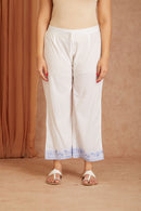 Powder Blue Cotton Dobby Cotton Hand Block kurta & palazzo With Kota Doriya Dupatta