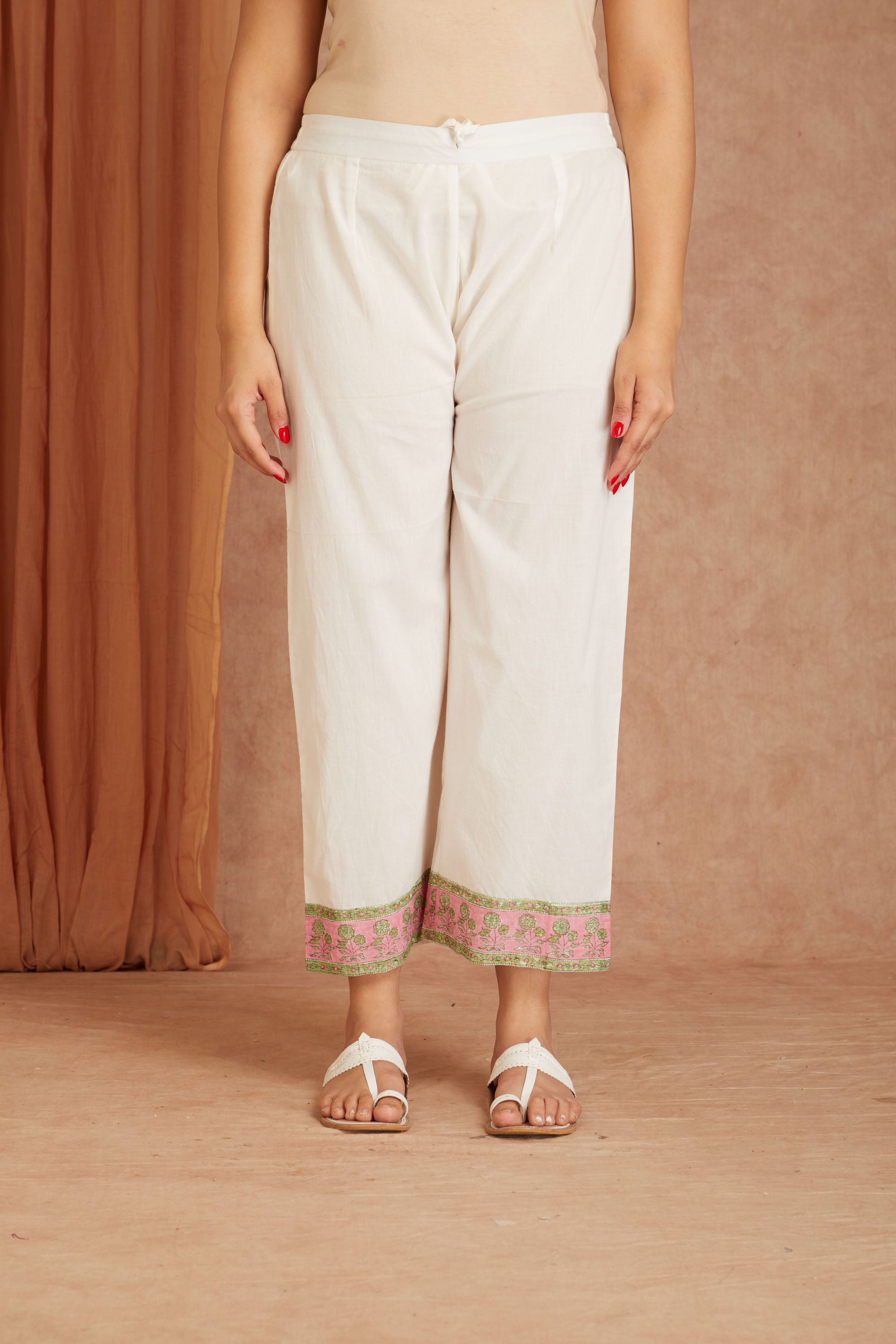 Olive Rose Garden Cotton Munga Hand Block Printed Kurta Set with Kota Doriya Dupatta