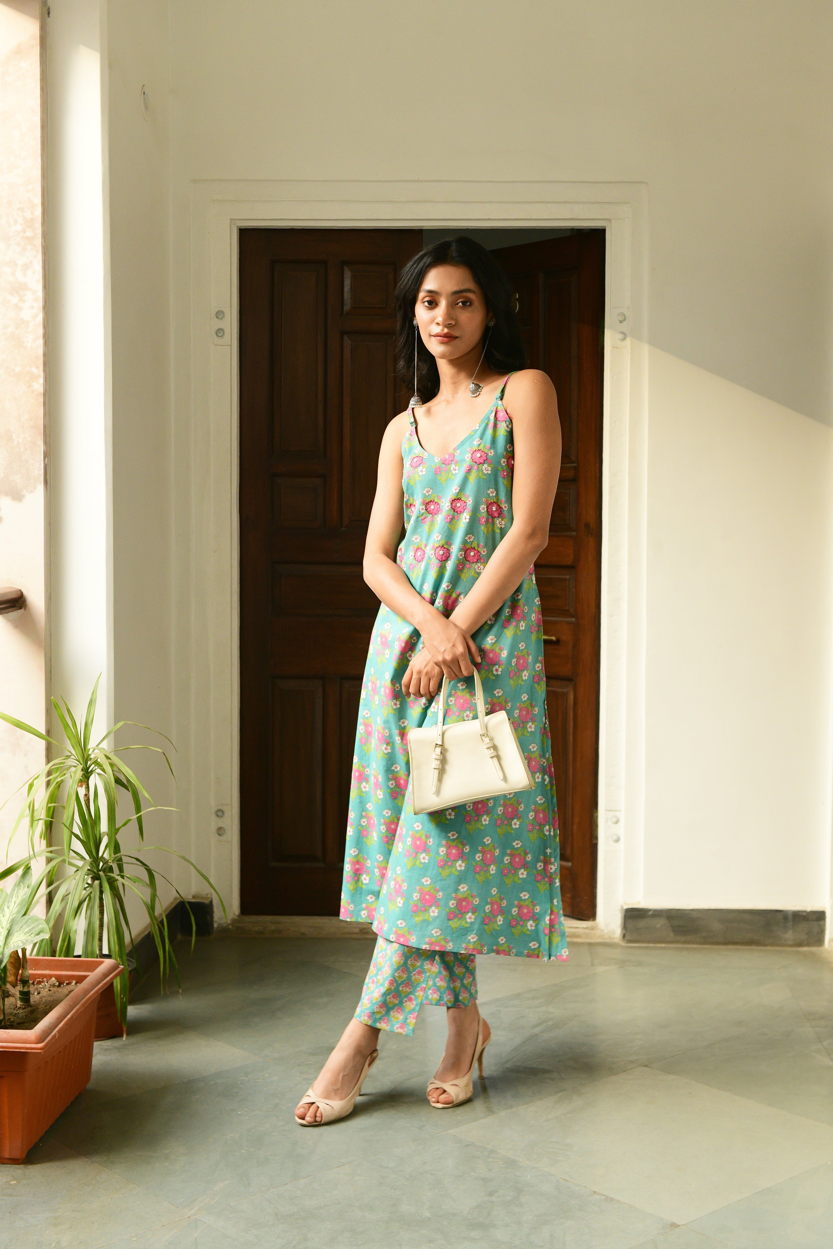 Aaravi Green Hand Block Printed Kurta Set
