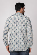 Men’s White Hand Block Printed Short Kurta
