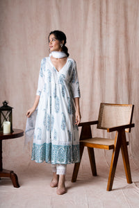 Bandhavi Blue Angrakha Suit Set