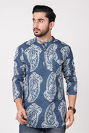 Men's Cotton Printed Short Kurta