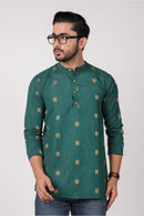 Elegant Green Cotton Blend Short Kurta