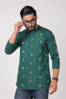Elegant Green Cotton Blend Short Kurta