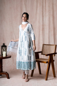 Bandhavi Blue Angrakha Suit Set