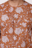 Men’s Hand Block Printed Cotton Slub Shirt