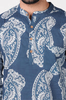 Men's Cotton Printed Short Kurta