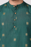 Elegant Green Cotton Blend Short Kurta