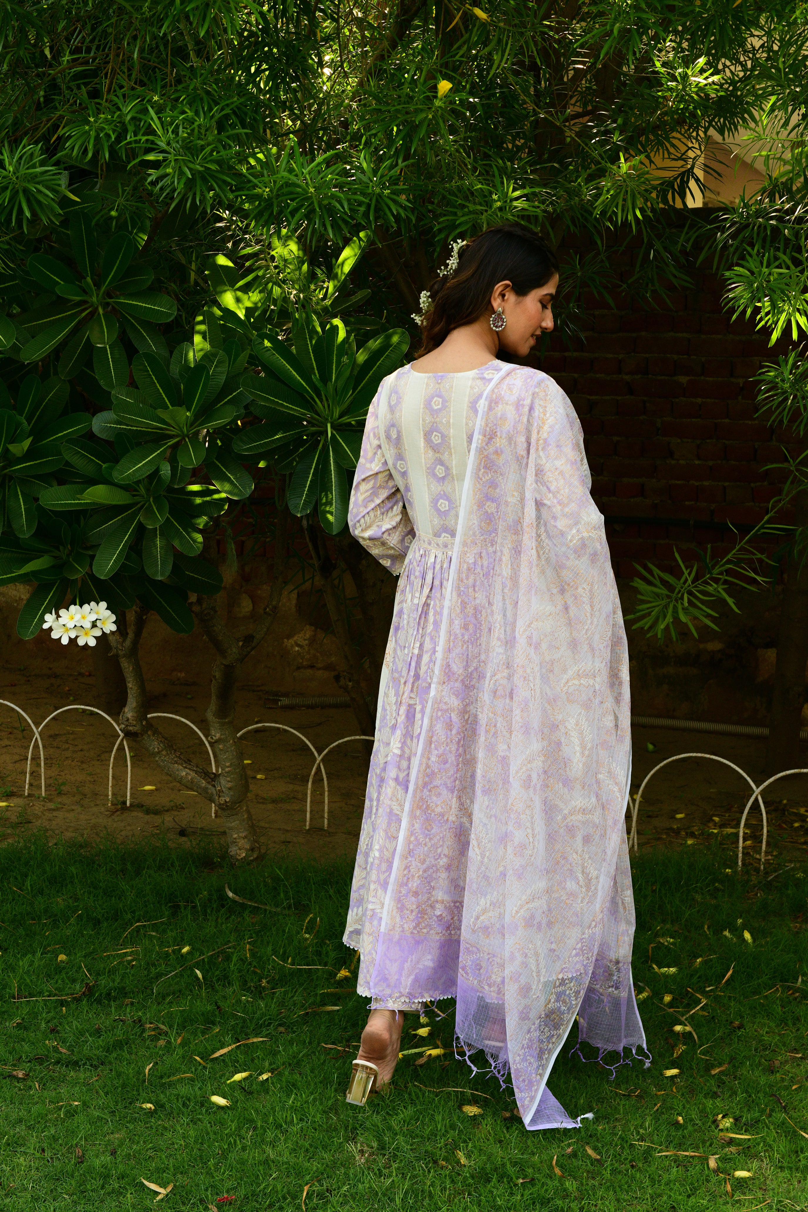 Hand Block Printed Lavender Suit Set - Shilpi Handicrafts