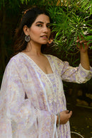 Hand Block Printed Lavender Suit Set - Shilpi Handicrafts