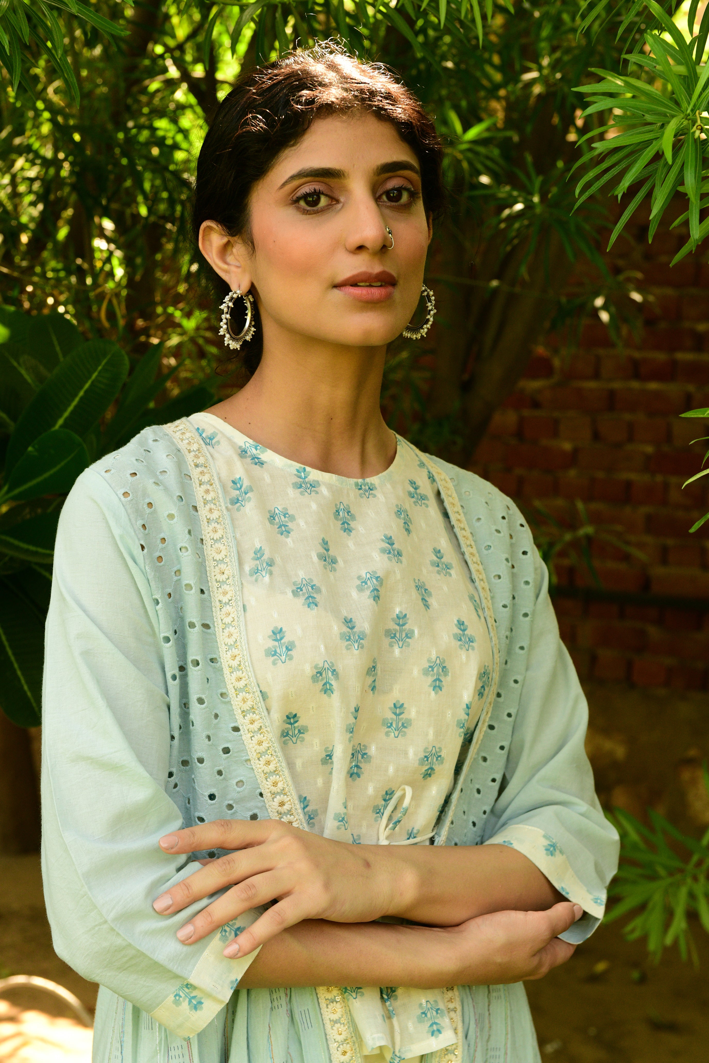 Hand Block Printed Jacket and Sharara Set - Shilpi Handicrafts