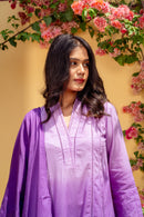 Bahaar Purple Ombre Cotton Suit Set