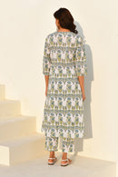 Blue & White Hand Block Print Kurta Set with Pant- Set Of 2