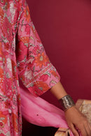 Pink Muslin Hand- Block Embroidered Suit Set