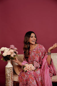 Pink Muslin Hand- Block Embroidered Suit Set