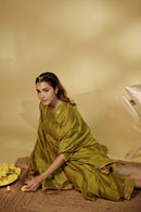 Mahendi Green Hand-Embroidered Chanderi Suit Set