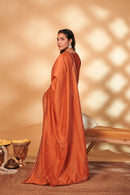 Rust Hand Embroidery Chanderi Suit Set