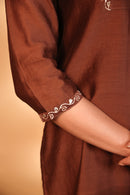 Brown Chanderi Hand-Embroidered Suit Set