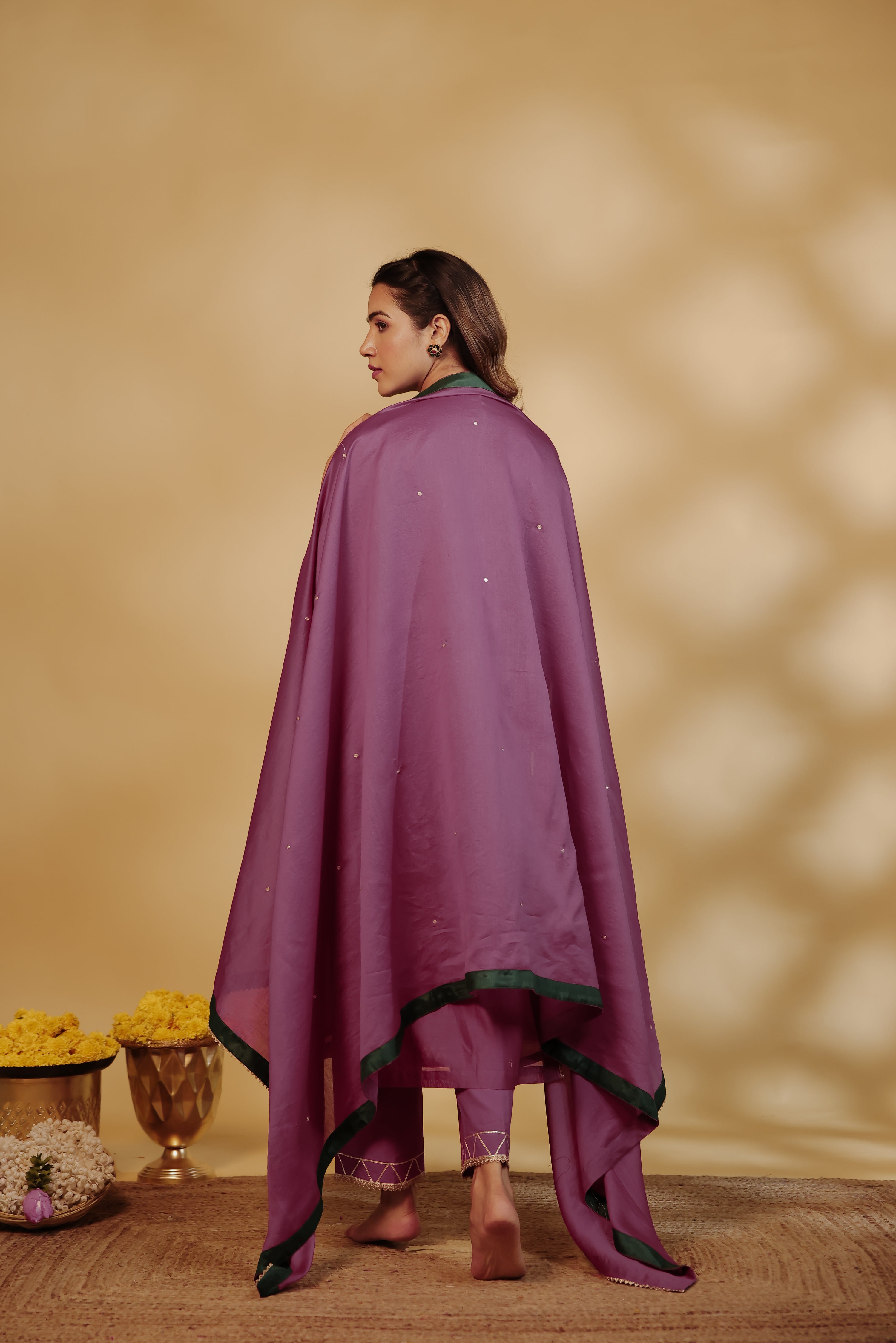 Jamuni Chanderi Hand-Embroidered Suit Set
