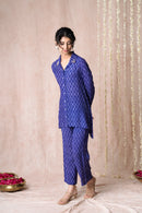 Bhargavi Ink Blue Muslin Co-ord Set