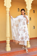 Rose Taupe Handblock Cotton Kurta Set