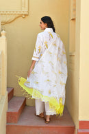Ivory Bloom Handblock Cotton Kurta Set