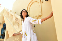 Ivory Bloom Handblock Cotton Kurta Set