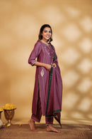 Jamuni Chanderi Hand-Embroidered Suit Set