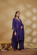 Blue Chanderi Hand-Embroidered Suit Set