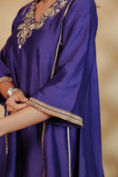 Blue Chanderi Hand-Embroidered Suit Set